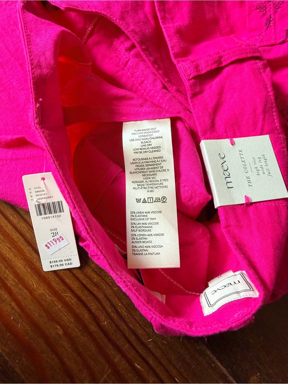 NWT Anthropologie Maeve Colette High Rise Wide Leg Linen Embroidered Pants - Picture 15 of 15